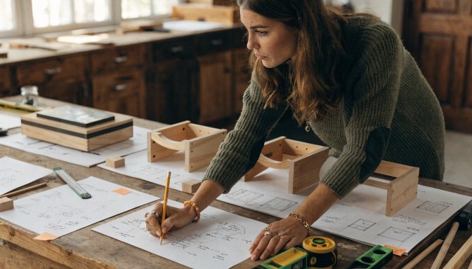 Choosing the right woodworking project using plans and project notes