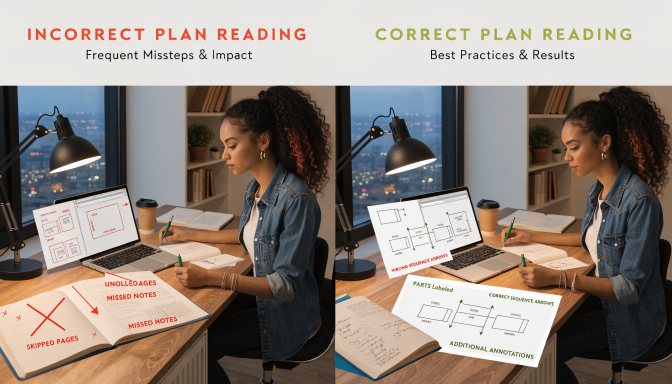 Common mistakes when following woodworking plans shown on annotated drawings