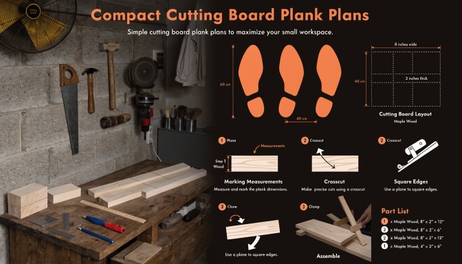 Woodworking plans designed for limited workshop space on a compact workbench