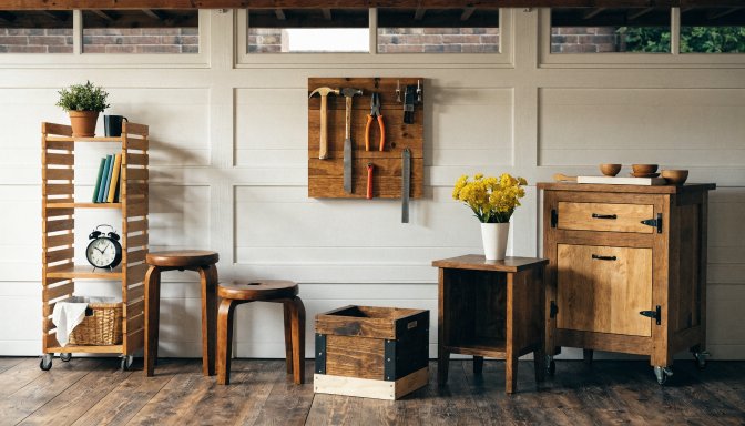 Best woodworking projects for a small shop displayed in a compact garage workspace